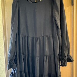 She + Sky Black Satin Dress